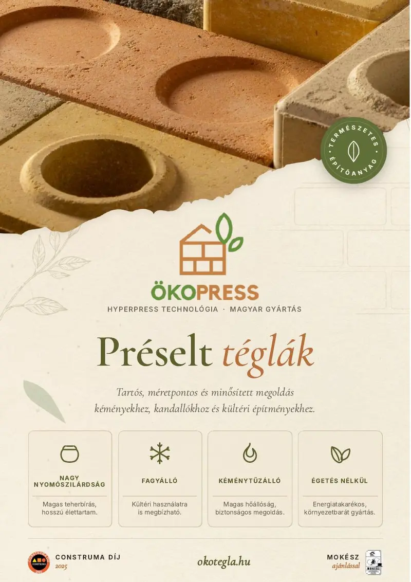 ÖKOPRESS Préselt téglák – Termékprospektus 2026 borító